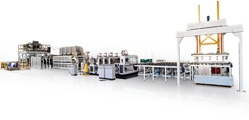 Honeycomb & hollow core metal composite panel production line